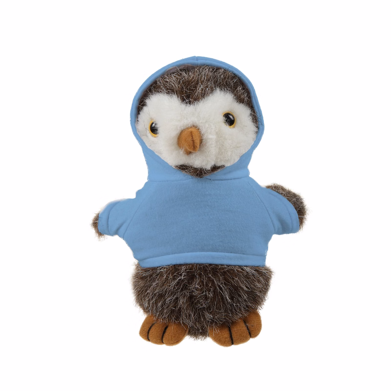 Soft Plush Sitting Owl wearing a Hoodie