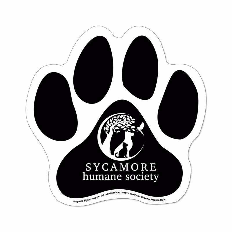 Paw Print 6" x 6" Magnetic Sign - Screen Print