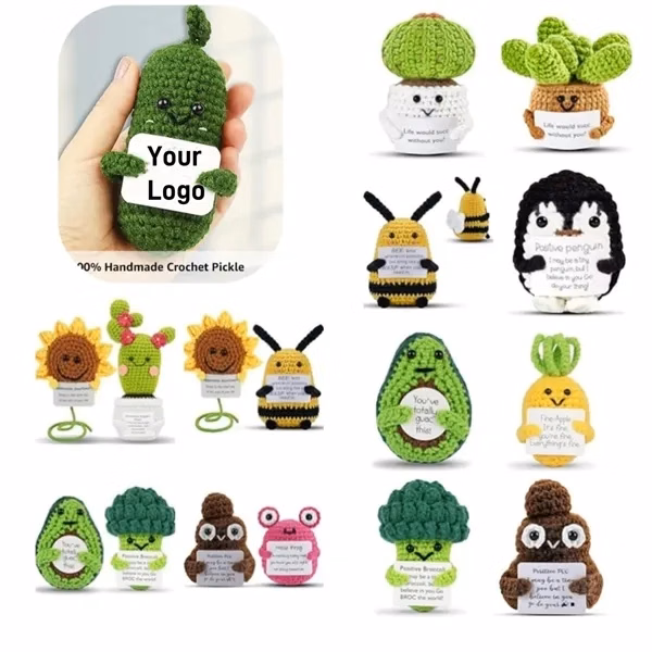 Mini Funny Knitted Wool Doll with Emotional Card for Events, Gifting and Everyday Use