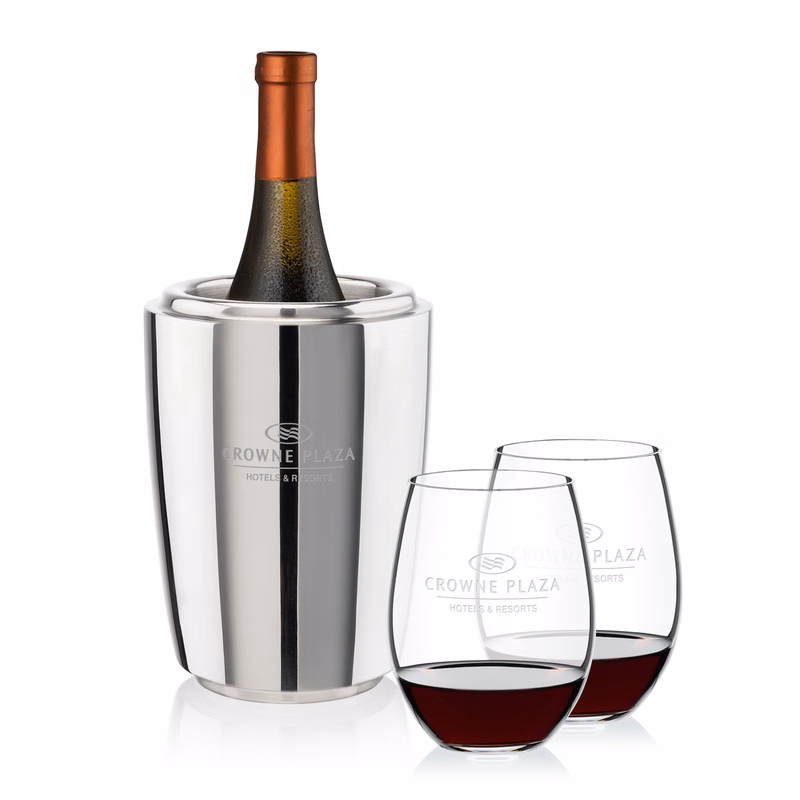 Pescara Wine Cooler & RIEDEL Stemless Wine Set