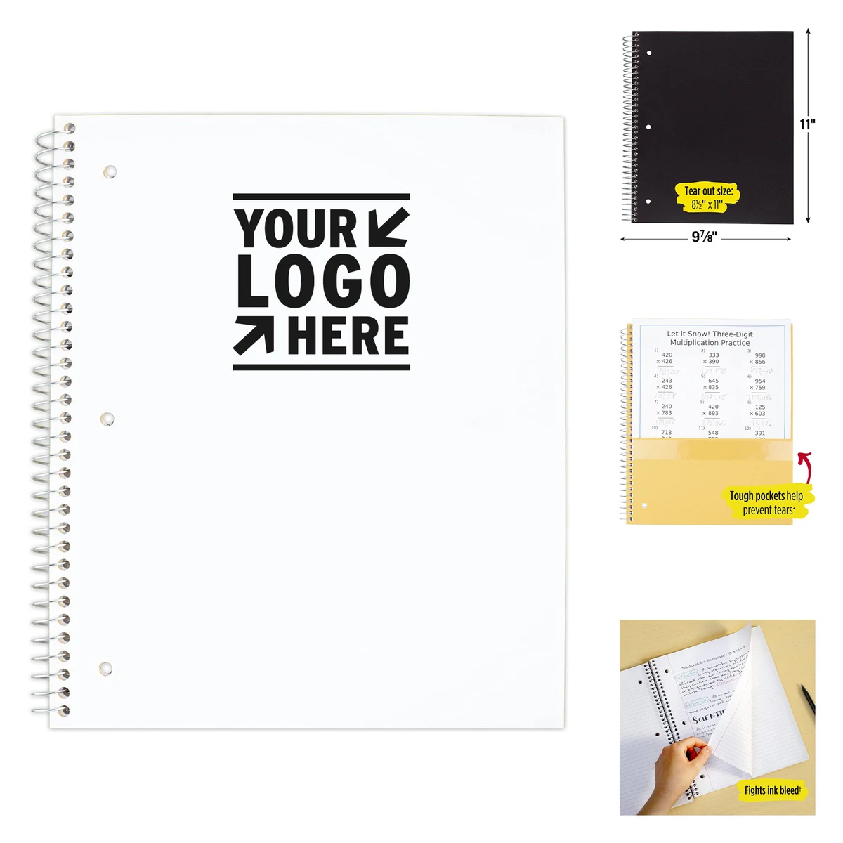 11" x 8.5" 100 Sheets Spiral Notebook 1