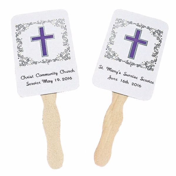 Paper Hand Fan with Wooden Handle
