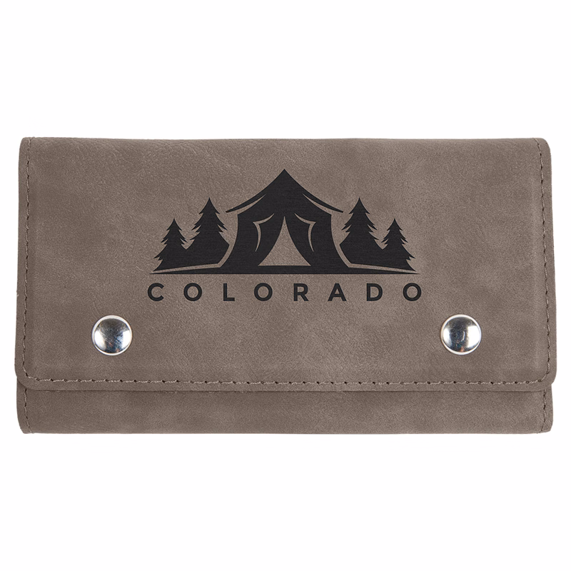 Gray Leatherette Card & Dice Set