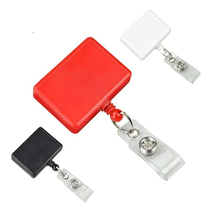 Rectangle Badge Reel with Clear Vinyl Strap 1