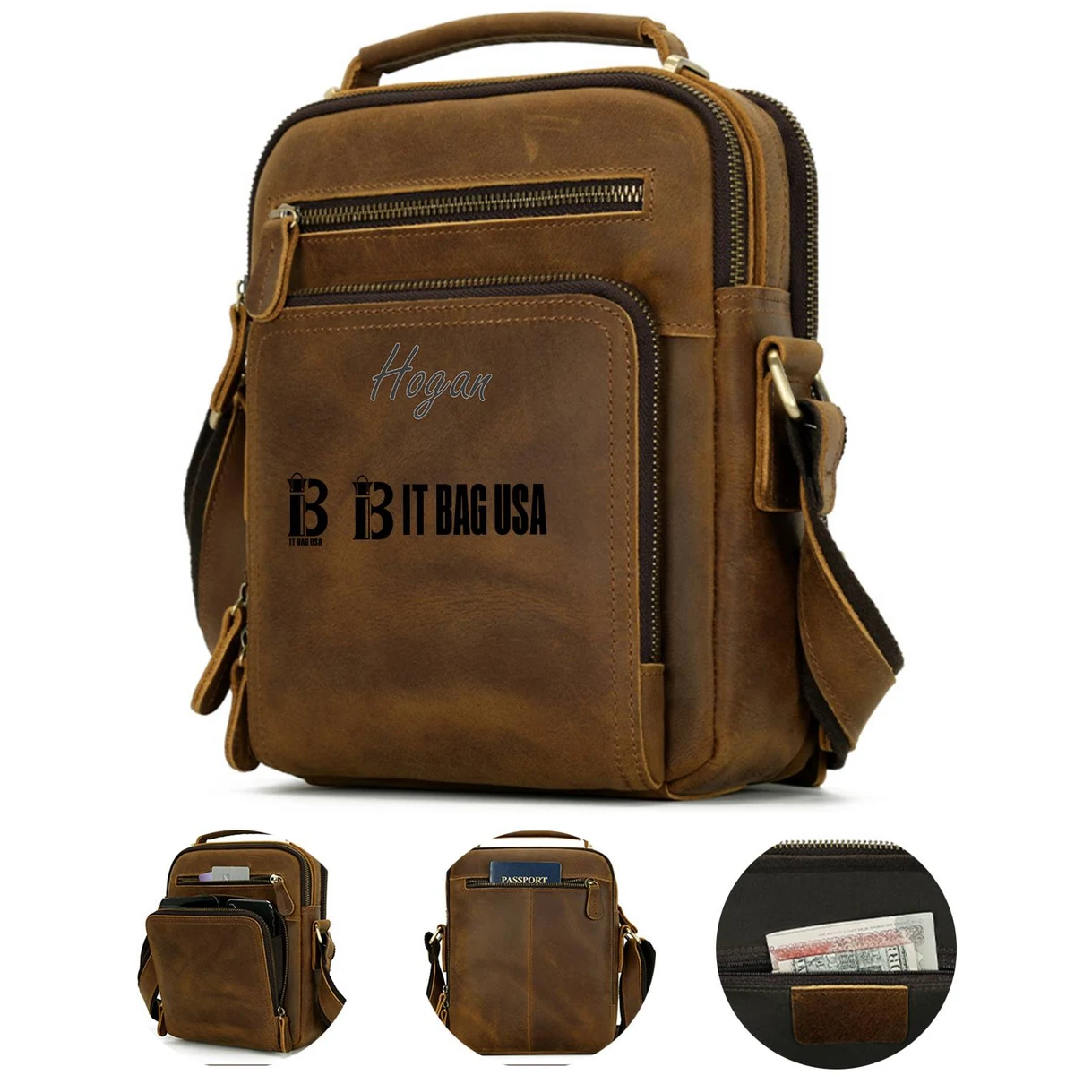 Leather Top Cowhide Men'S Backpack 1