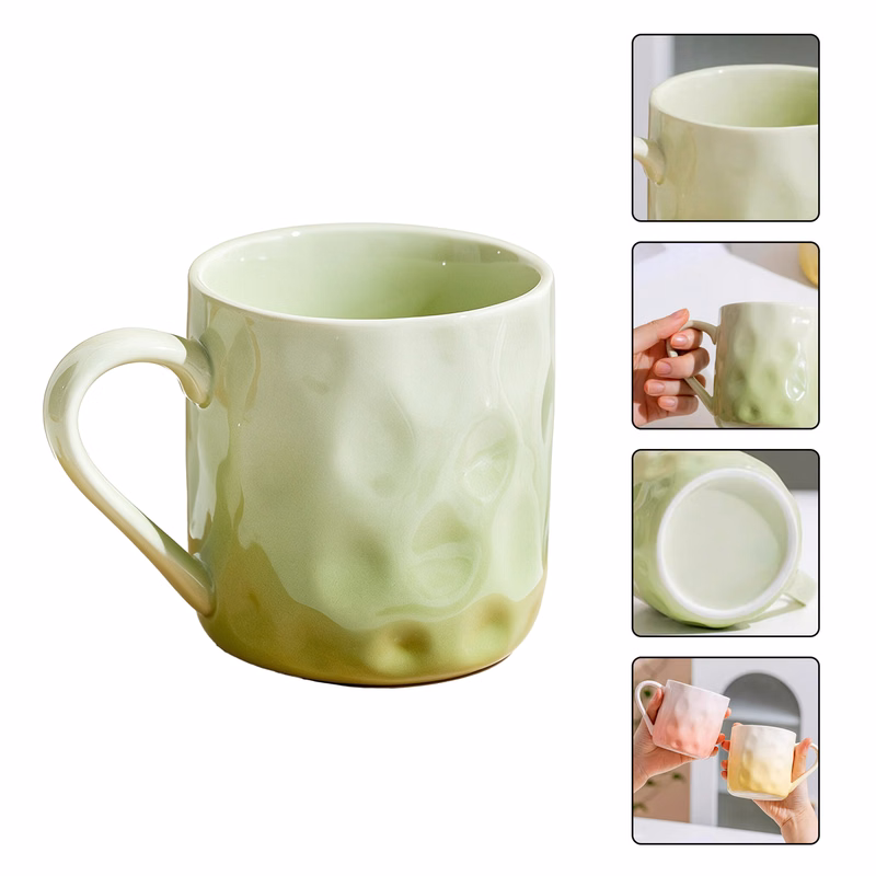 Delicate Texture Macaron Gradient Ceramic Cup