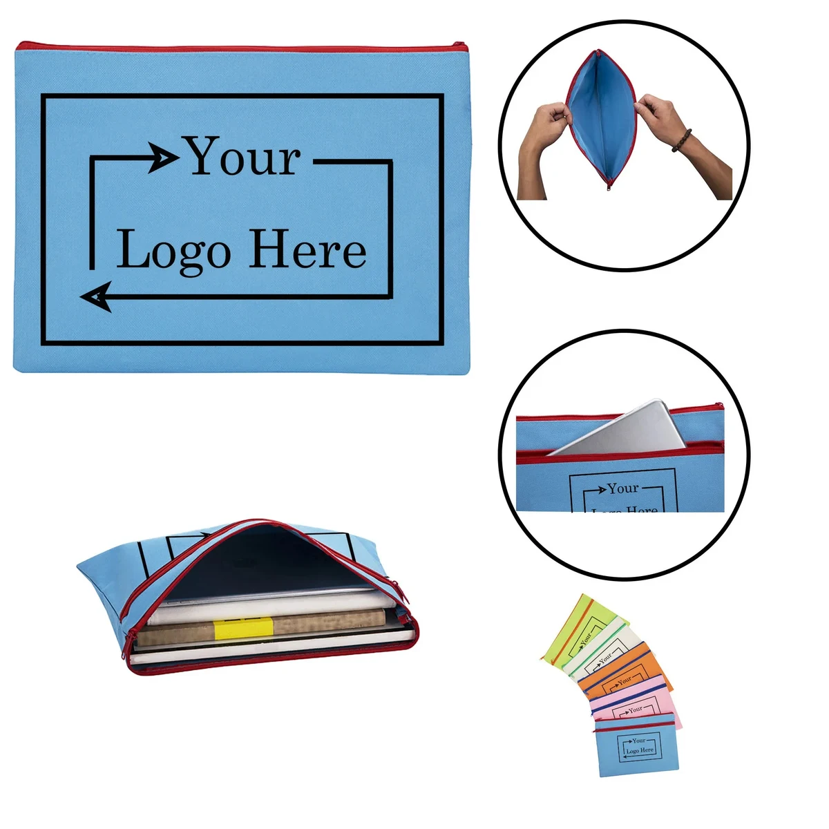 Silkscreen Colored Canvas Zipper Cosmetic Pouch 1