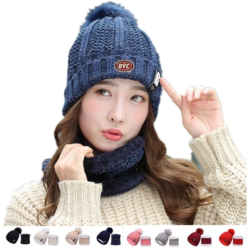 Knitted Beanie Scarf Set 1