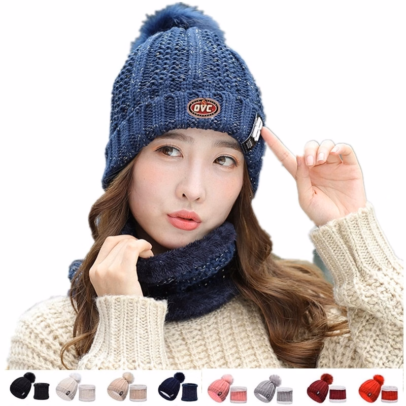 Knitted Beanie Scarf Set