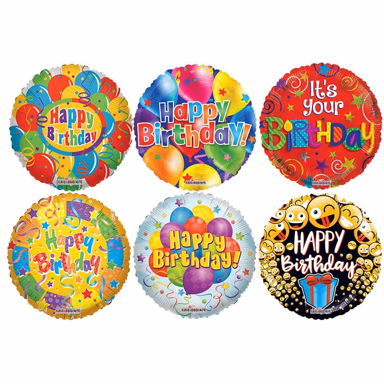 Mylar Birthday Balloons - Assorted 18"