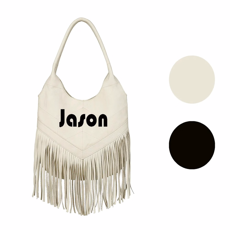 Genuine Leather Tassel Bag