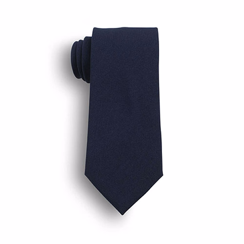 18" Poplin Dark Navy Blue Polyester Clip-On Tie