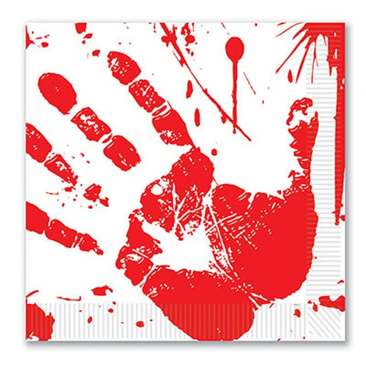 Bloody Handprint Luncheon Napkins 1