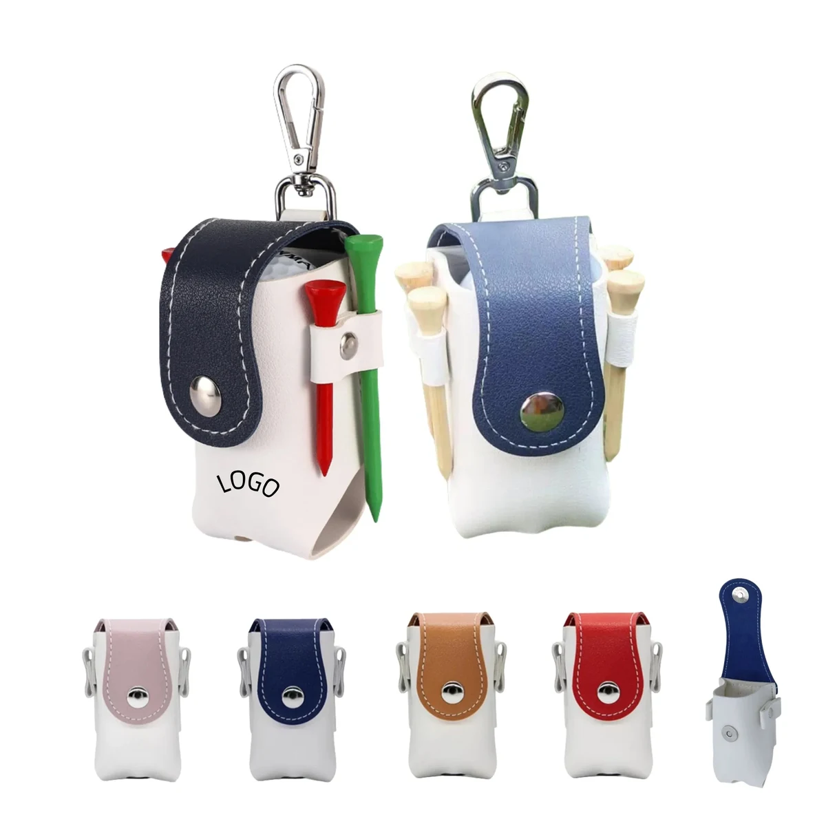 Portable Leather Golf Ball Pouch Waist Bag 1