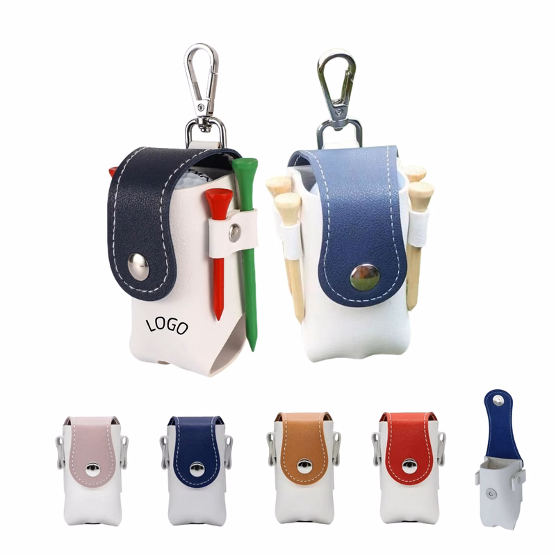 Portable Leather Golf Ball  Pouch Waist Bag