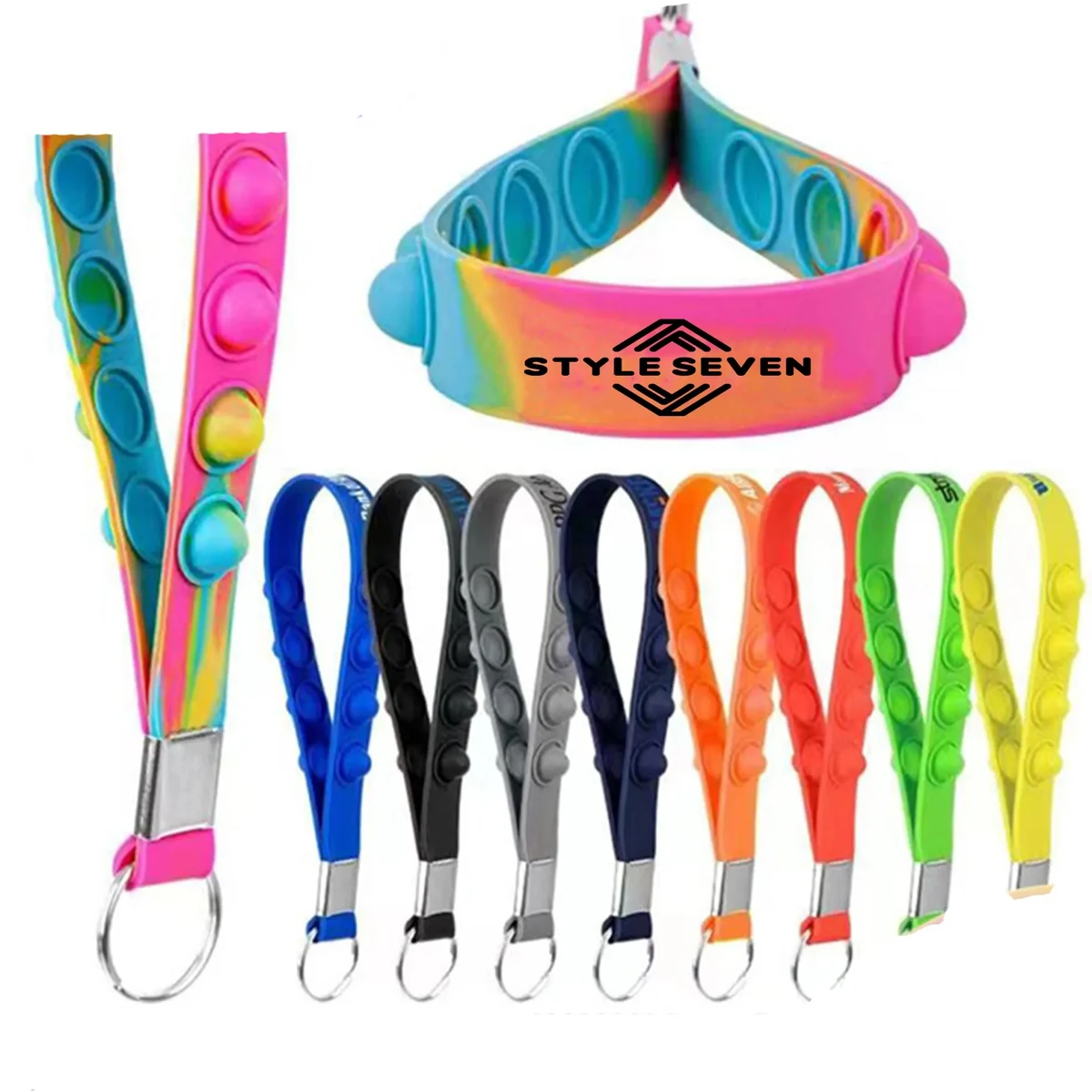 Silicone Colored Wristband Keychain 1