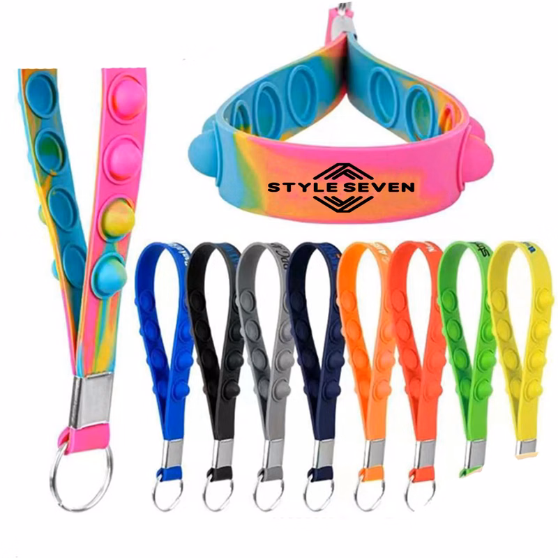 Silicone Colored Wristband Keychain
