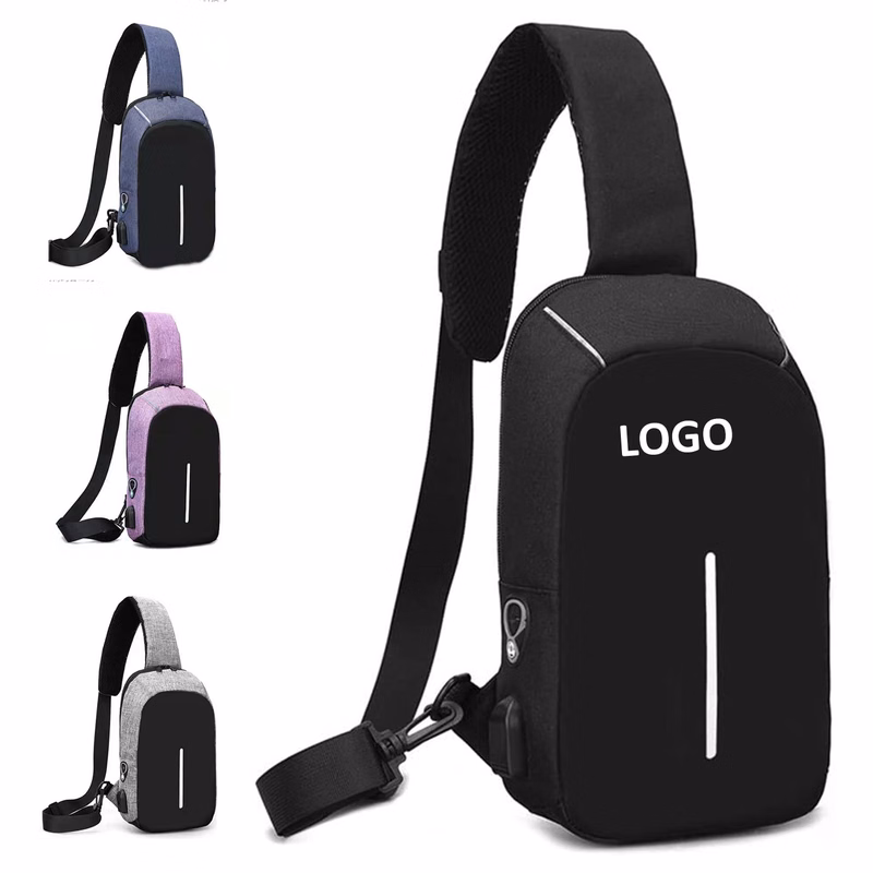 Multi Pockets Chest Bag With USB Charging Port