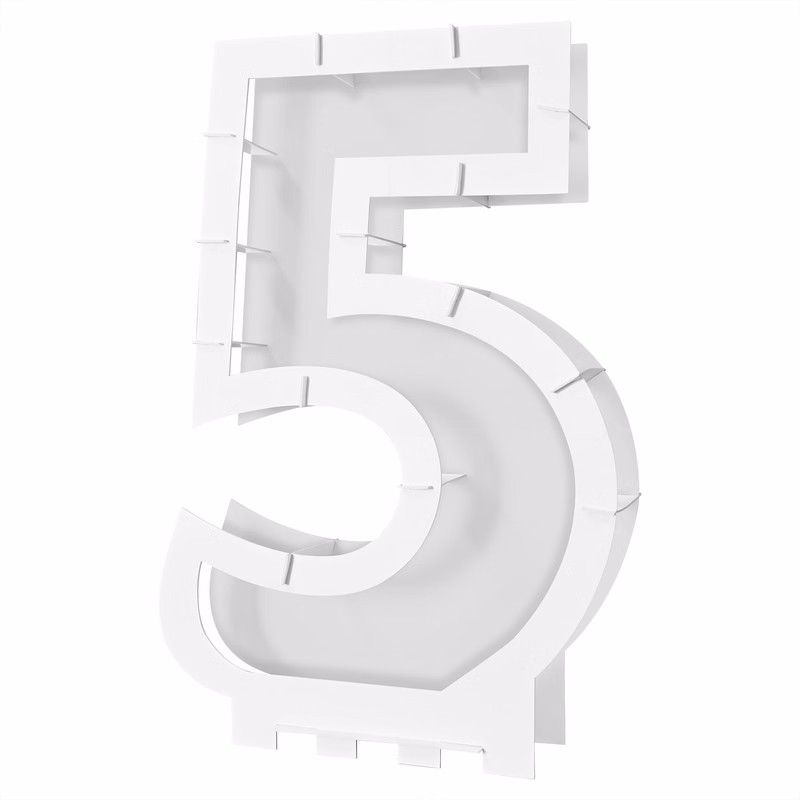 Balloon Mosaic Number "5" Frame