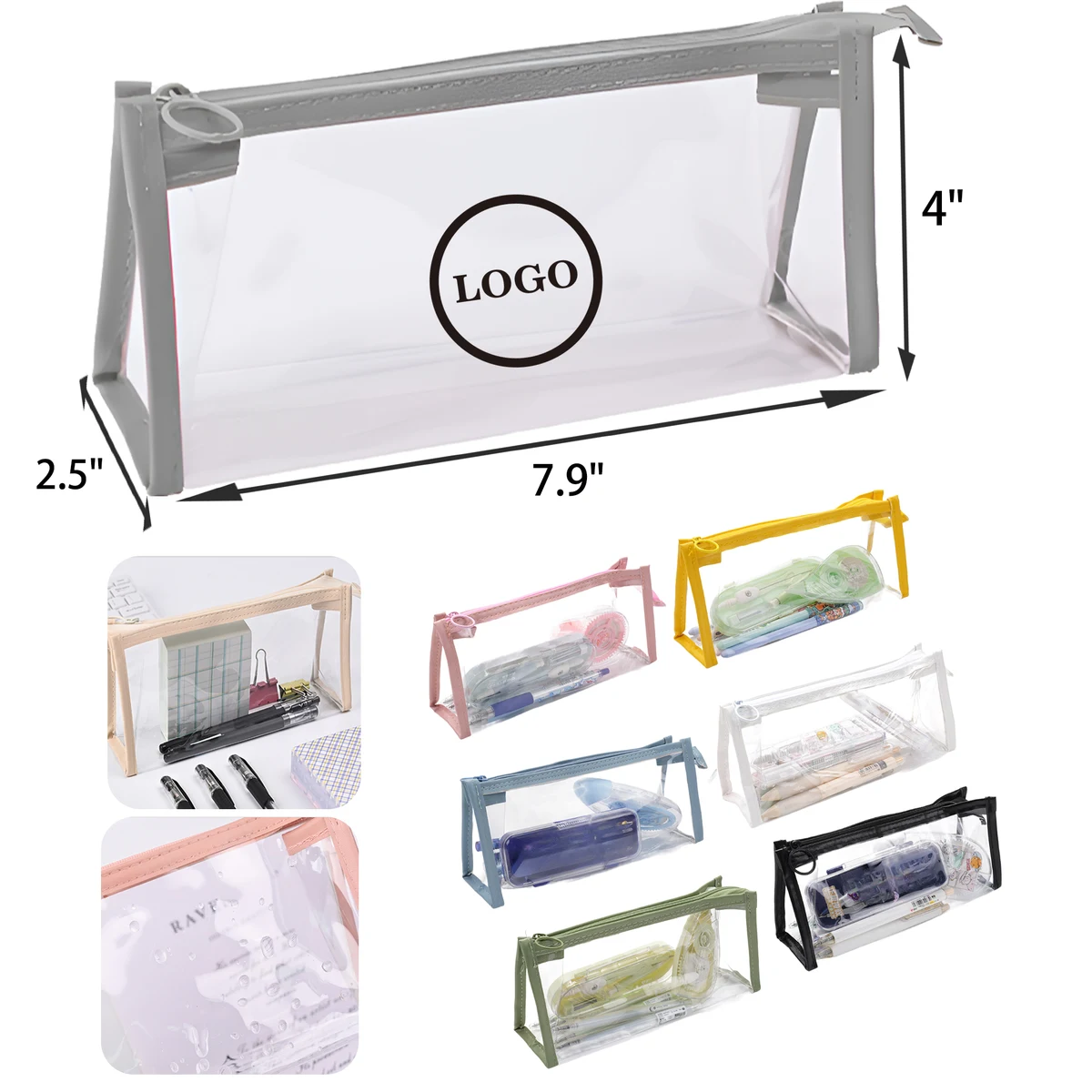 MOQ 50 PCS Transparent Student Stationery Bag 1