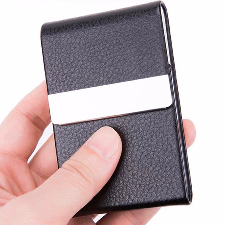 Magnetic Closure PU Leather Business Card Holder