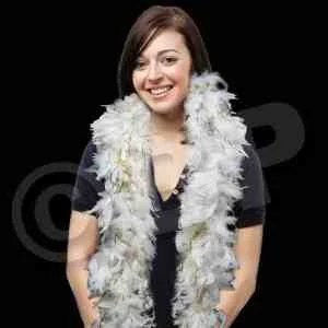 White Feather Boa with Gold Tinsel 1