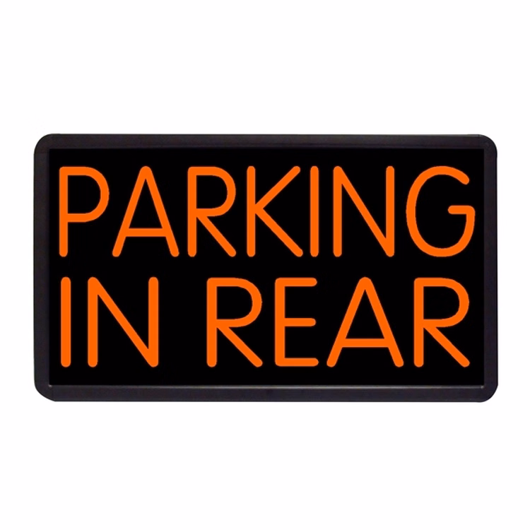 Parking in Rear 13" x 24" Simulated Neon Sign