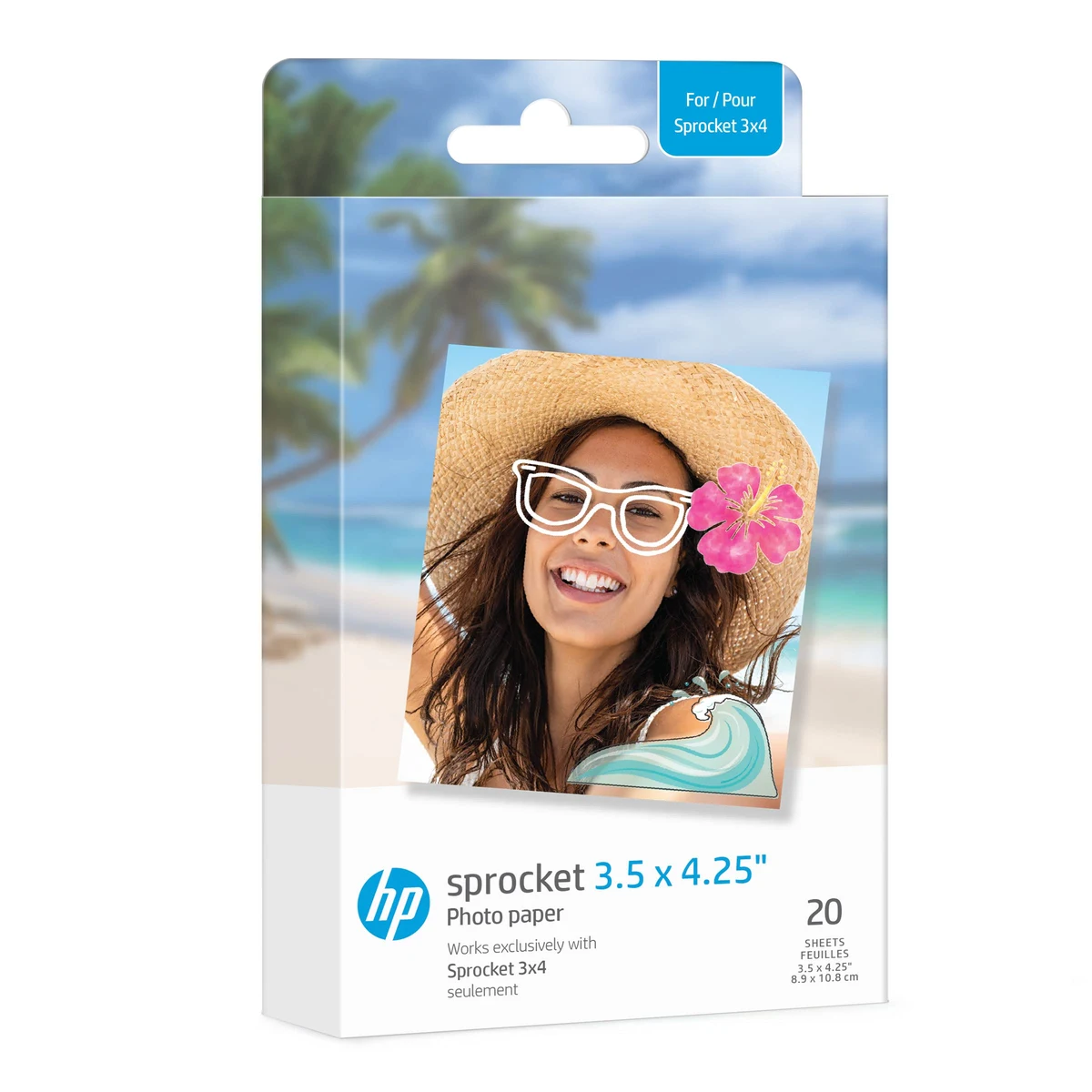 HP Sprocket 3.5 x 4.25" Zink Sticky-Backed Photo Paper (20 Pack) Compatible Sprocket 3x4 Photoboo... 1