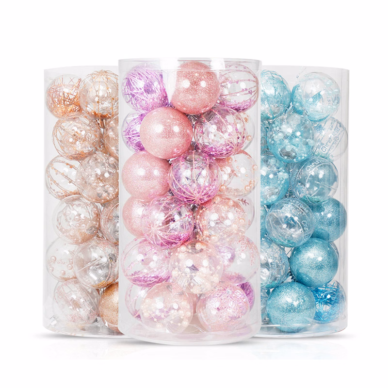 Christmas Tree 30pcs 6cm Transparent Decorative Colored Balls