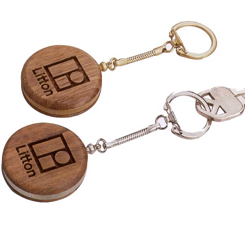 Small 1.25" Wood Key Ring CLOSEOUT