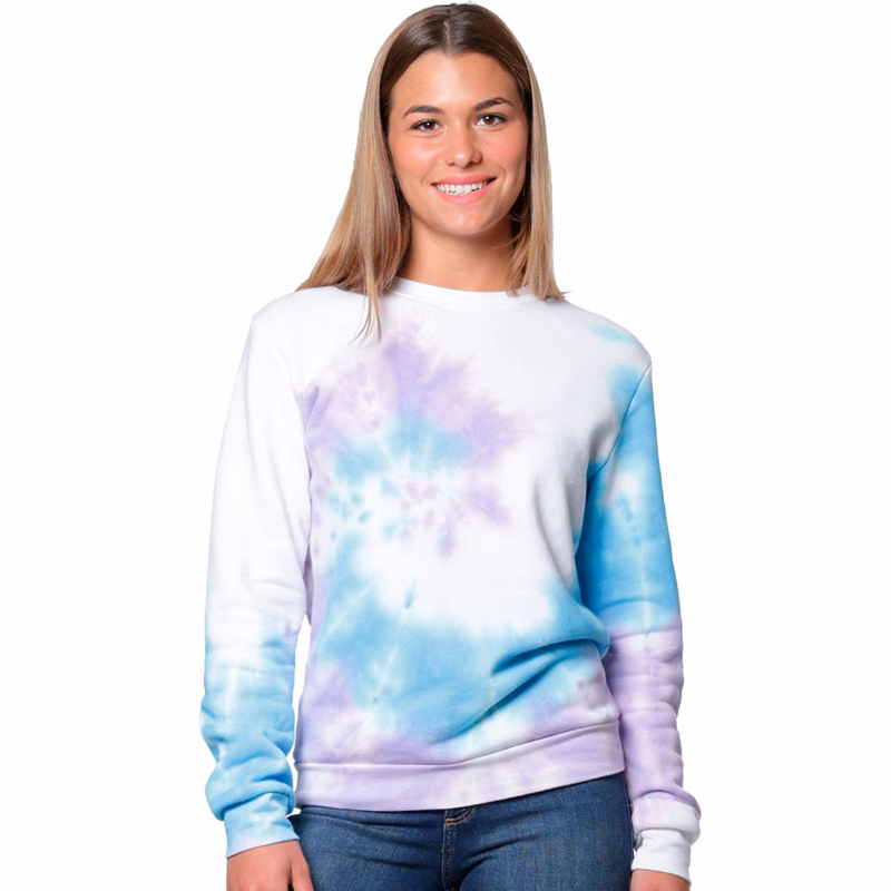 USA Made Unisex Swirl Tie Dye Crew Sweatshirt