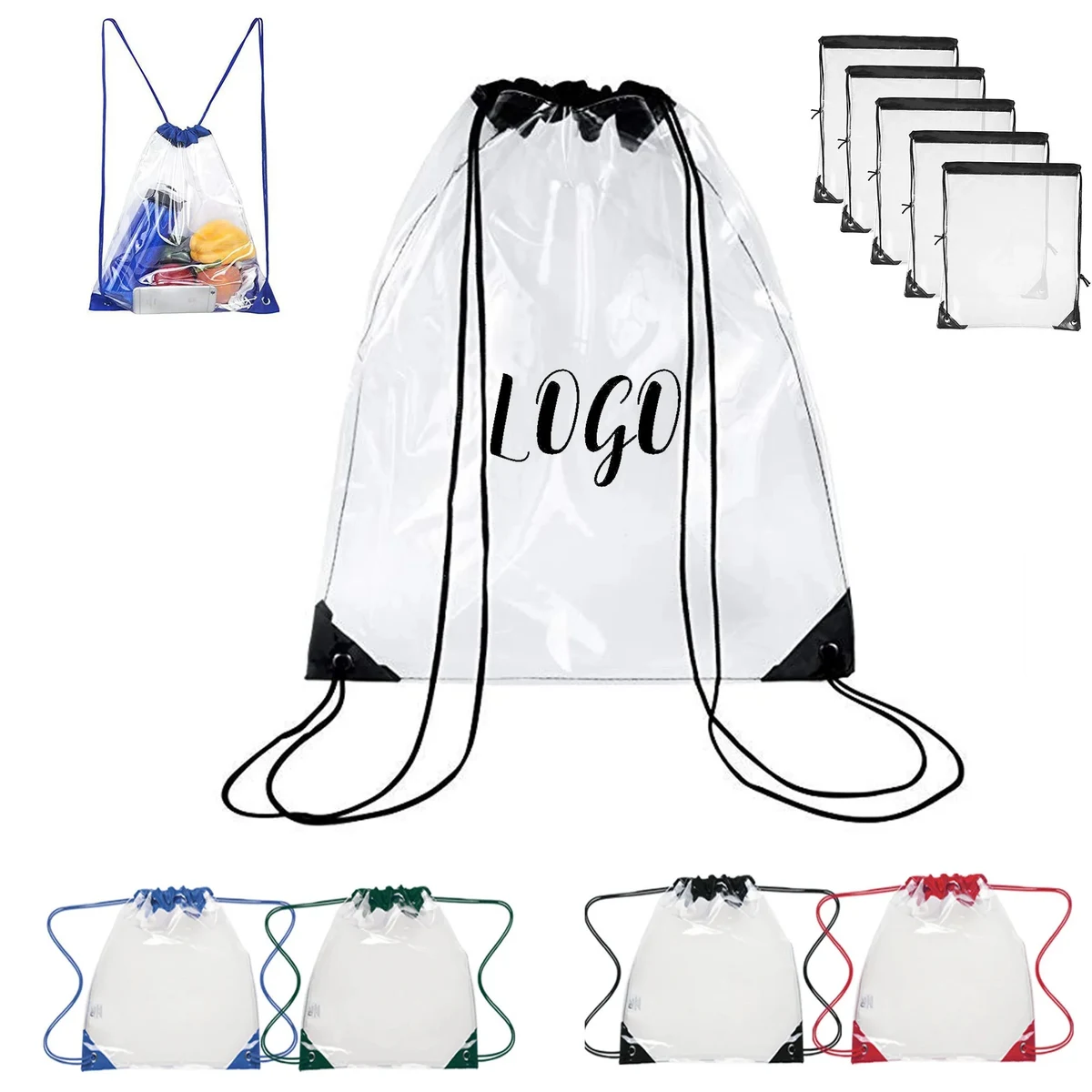 Clear Pvc Bag with Drawstring 1