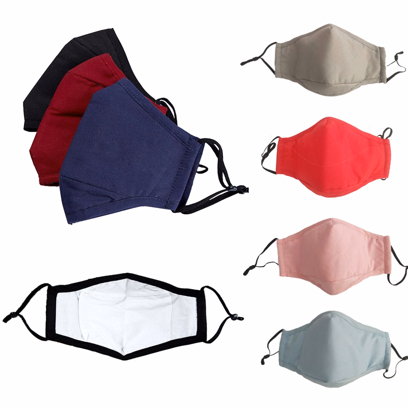 3 Ply Reusable Cotton Mask With Adjustable Earloop