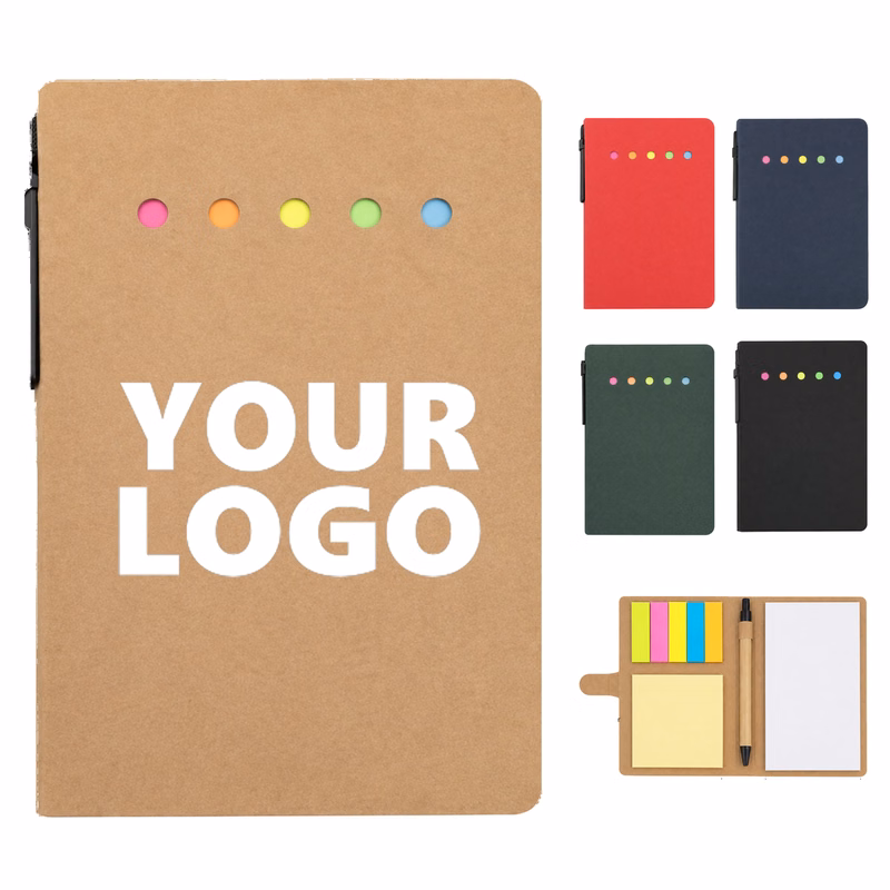 Foldable Sticky Note Folio With Pen