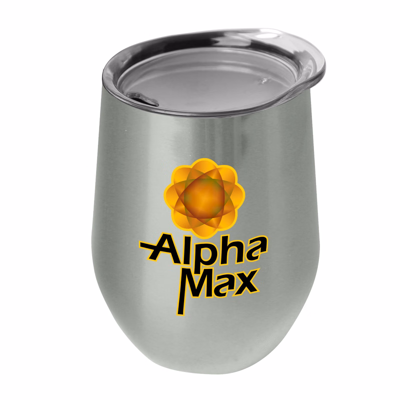 The Vino - 10 oz. Stainless Steel Stemless Wine Glass Shaped Tumbler - Digital