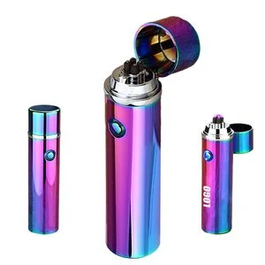 Cylinder Dual Electric Arc Lighter With Flip Cap And USB Charging 1