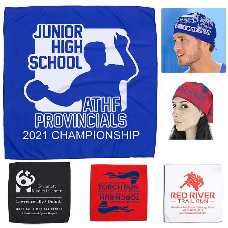 "THE COOLING BANDANA" Recylced RPET 155 GSM – 22" H x 22" W