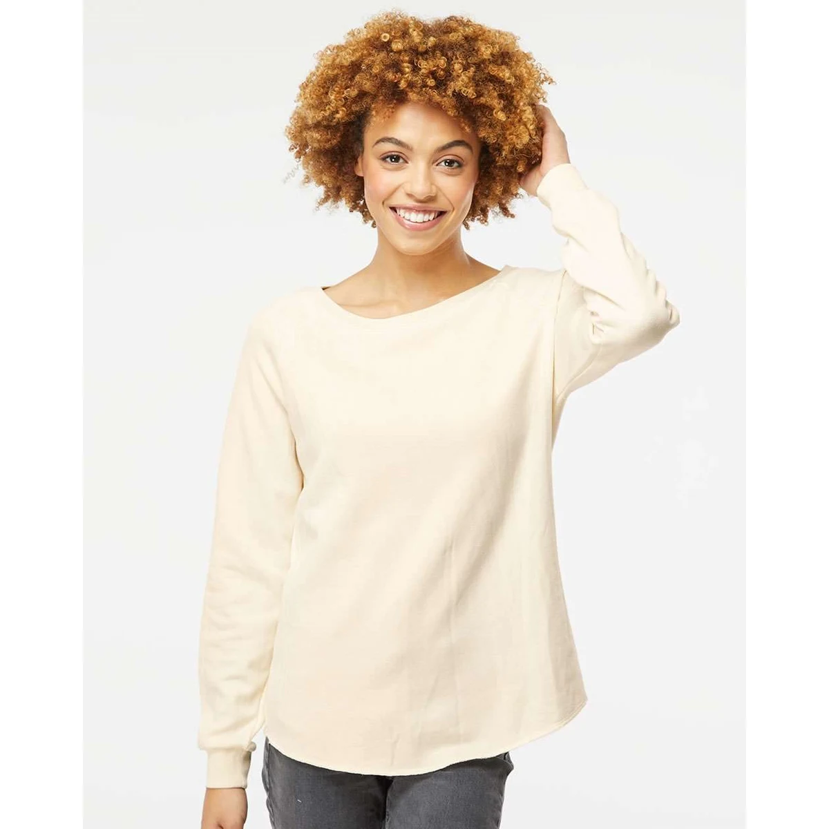 Women's California Wave Wash Crewneck Sweatshirt - PRM2000 1