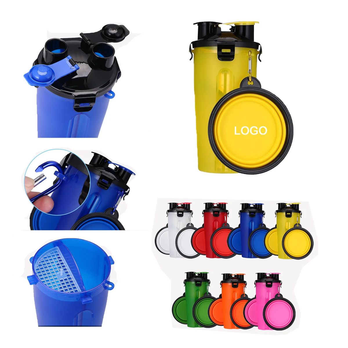 2 In 1 Dog Water Bottle With Food Container 1