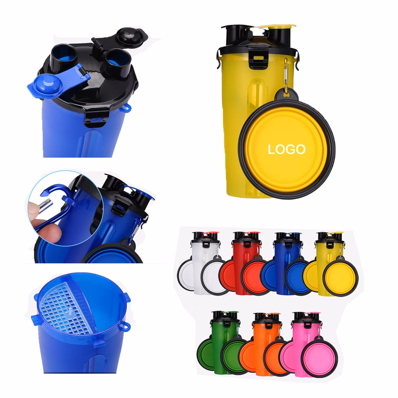 2 In 1 Dog Water Bottle With Food Container