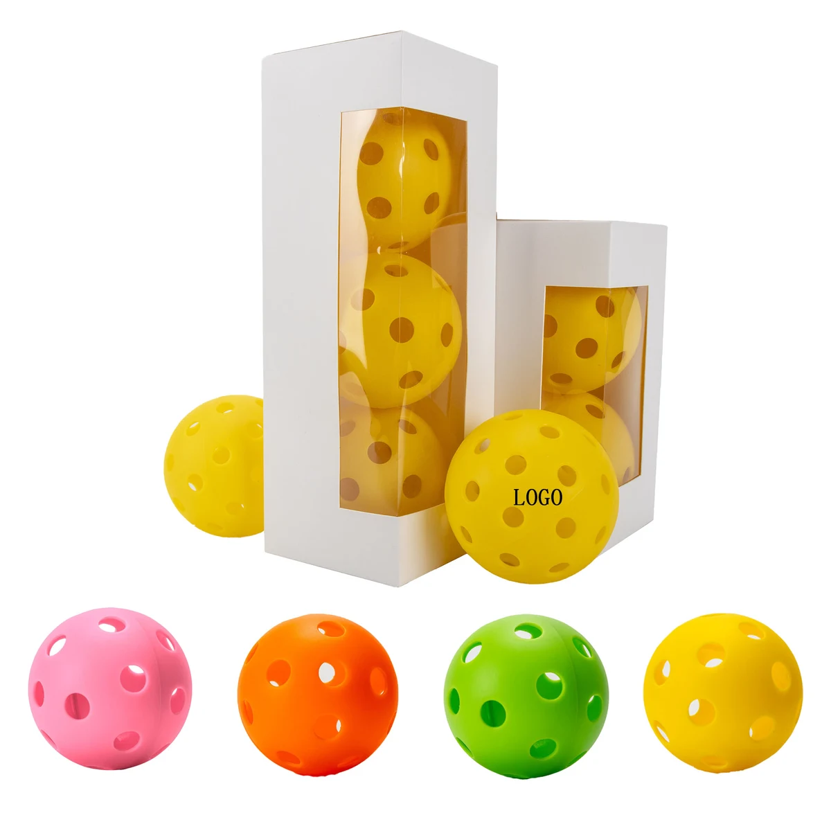 3" 26-Hole TPE Custom Outdoor Pickleball Balls 1