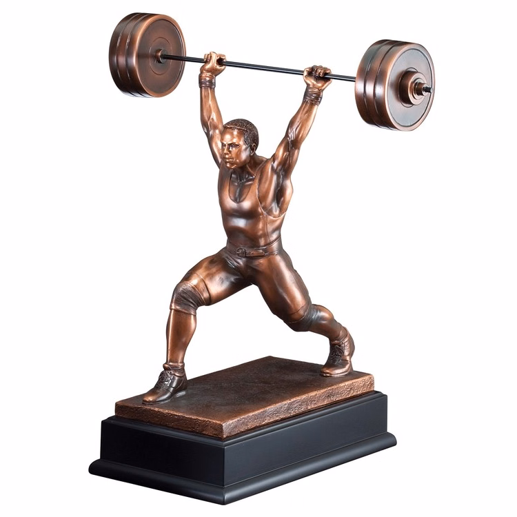 Weightlifter Body Builder Resin Sculpture