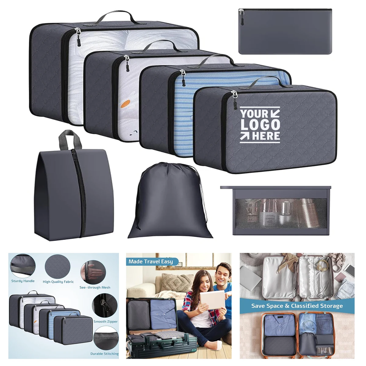 Foldable Travel Durable Packing Cubes Suitcase Organizer Bags Set 1