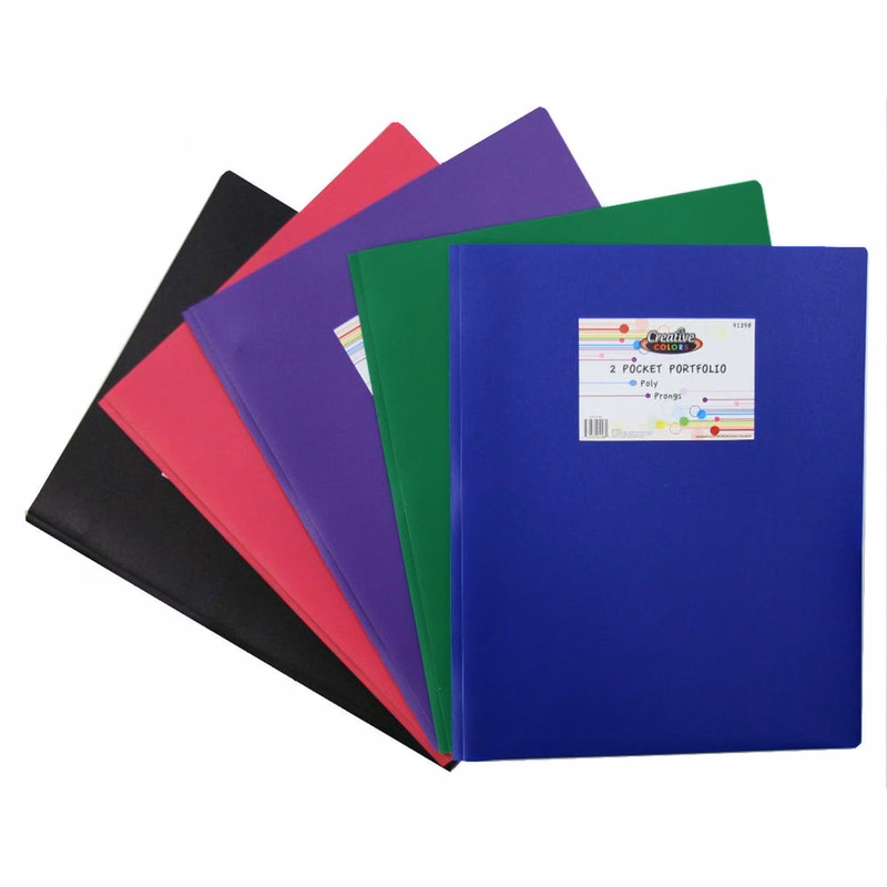 Poly Combo Portfolios - 2 Pocket 3 Prong Assorted Colors