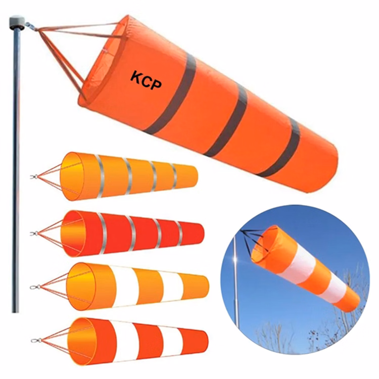 Airport Windsock with Reflective Belts