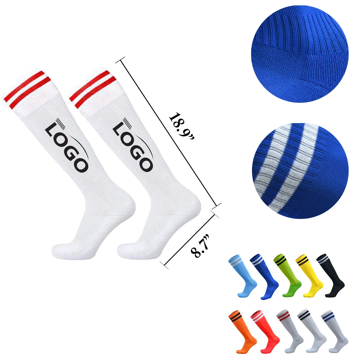 MOQ50 Quick Dry Anti Slip Soccer Socks Over Knee 1