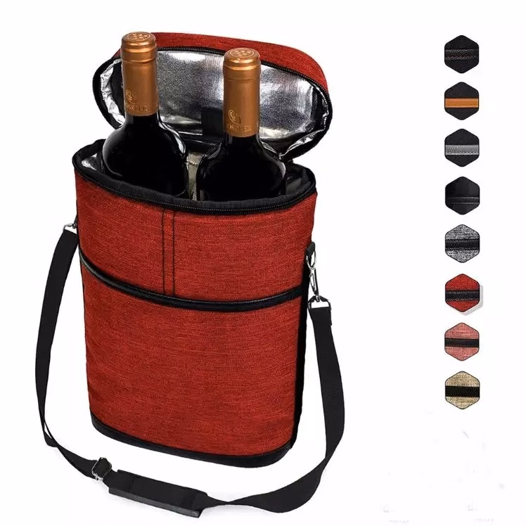 2 Bottle Wine Tote Carrier Cooler Bag