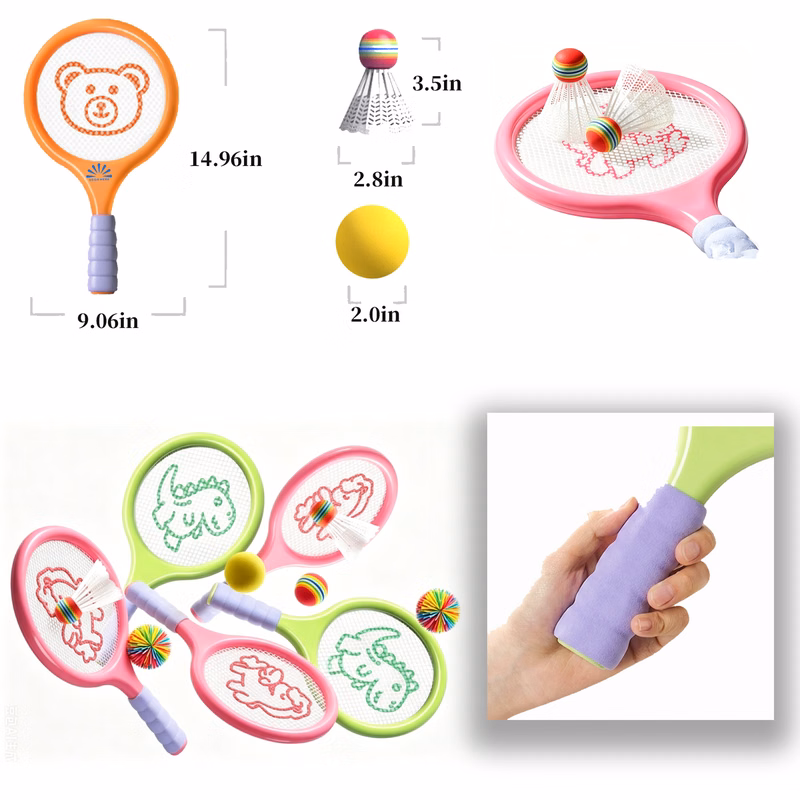 Children Training Badminton Racket Set