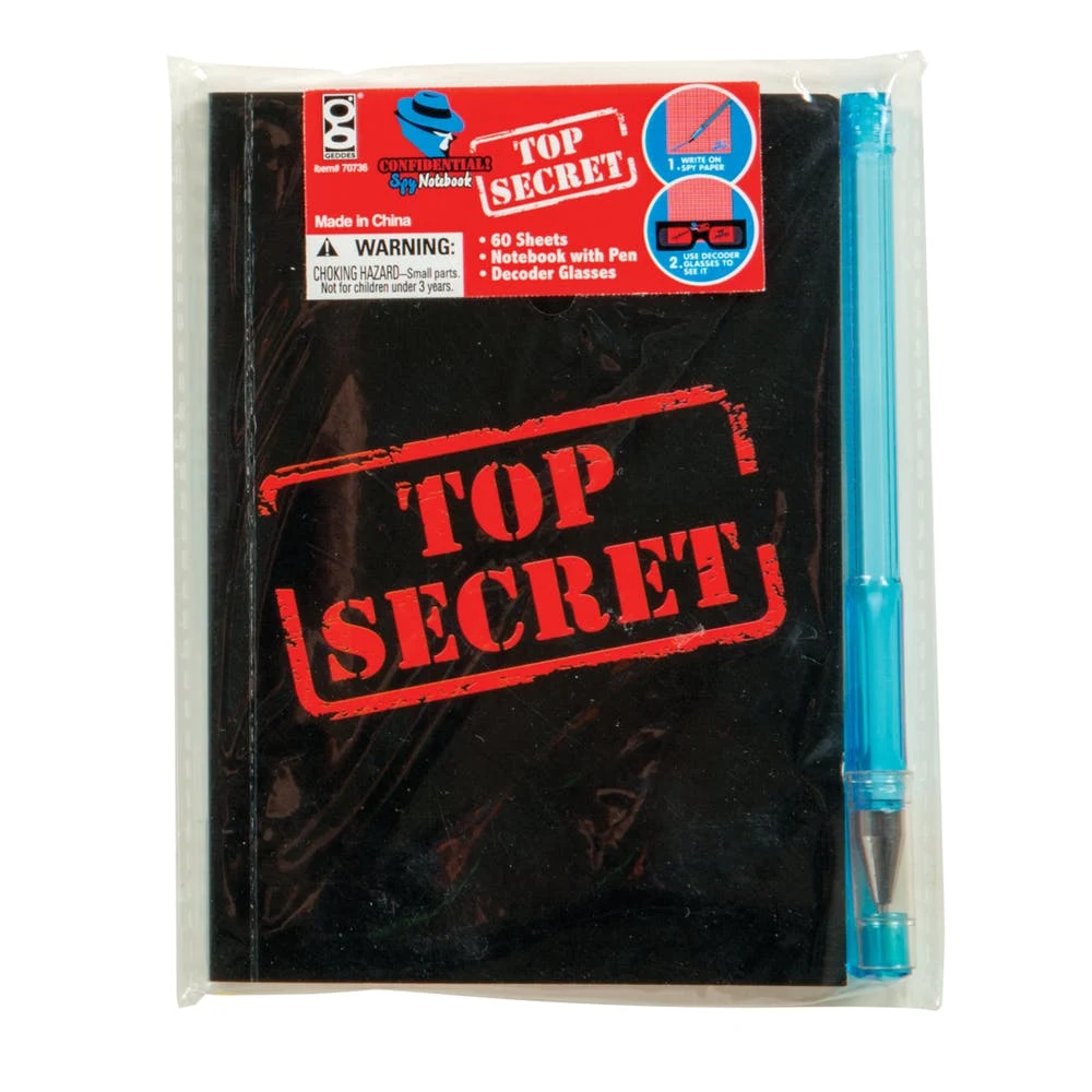 Top Secret Spy Notebook Sets - Decoder Glasses & Pen 1