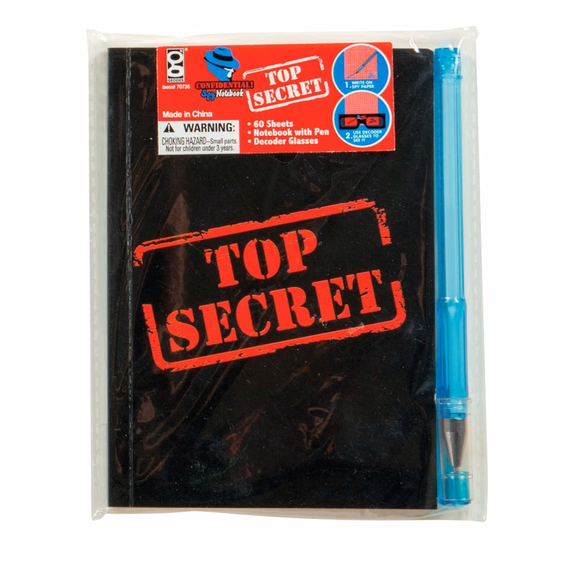 Top Secret Spy Notebook Sets - Decoder Glasses & Pen
